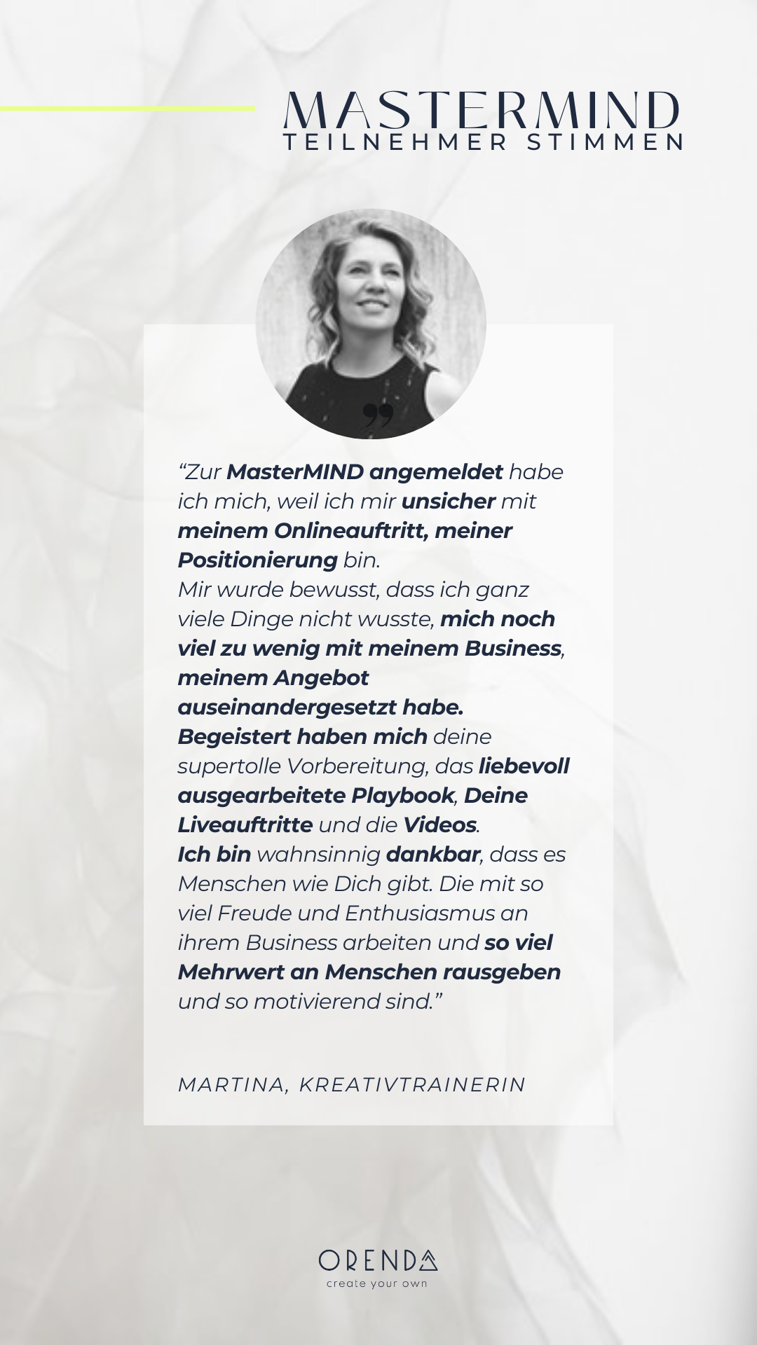 Martina Mastermind - Orenda You - Unternehmensberatung, Business & Sales Coach Mentorin Danica vom Bodensee